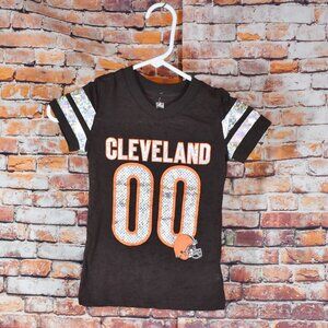 GIrls Size Large 6X  Cleveland Browns Burnout Tee NWT NFL Team Apparel